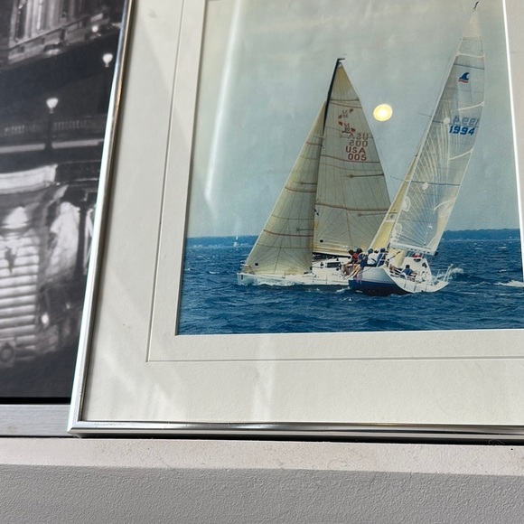 Vintage Nautical Photography Art with Blue and Silver Frame - Picture 2 of 11